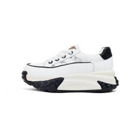 Women's Fashion Retro Versatile Thick-soled Hollow Sneakers (Option: White-36)