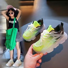 Boys And Girls Breathable Mesh Glow-in-the-dark Shoes (Option: Green-37)