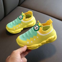 Boys And Girls Mesh Breathable Sports Soft Sole Shoes (Option: Yellow-31)